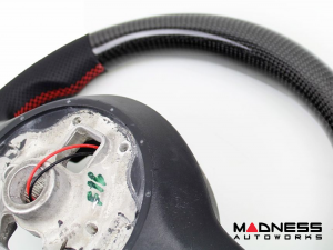 Alfa Romeo Giulia Steering Wheel - Carbon Fiber - w/ LED Functions - Perforated Leather - Non QV Models